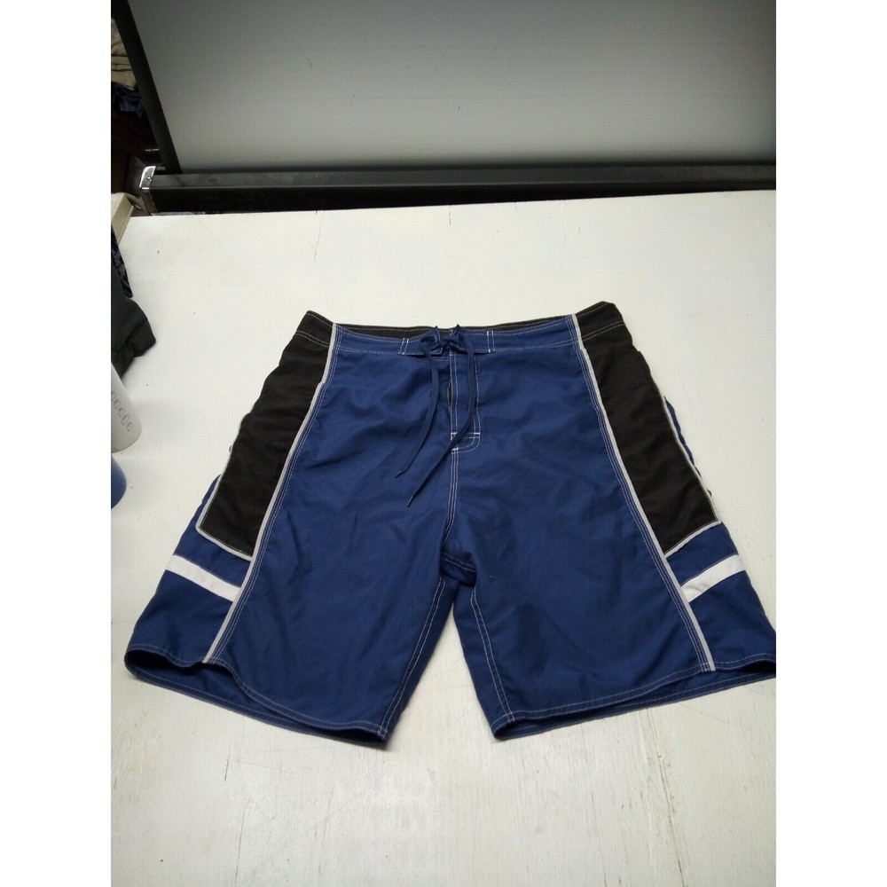 Wings Men's Size 38 Two Tone Blue Striped Stretch Board Shorts
